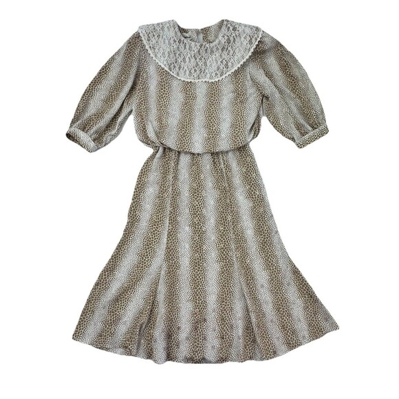 Vintage Perceptions 7/8 Prairie Dress Lace Collar Modest Cottagecore Made USA - Picture 1 of 12